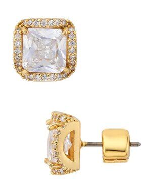 Kate Spade New York That Sparkle Princess Cut Large Studs Gold